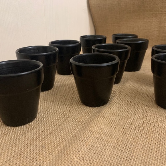 10 Black "Flower Pot" Party Favors - Picture 10 of 12